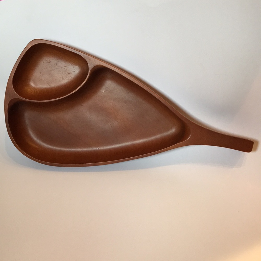 Vintage Mid Century Divider Dish Suzuki Wood Japan